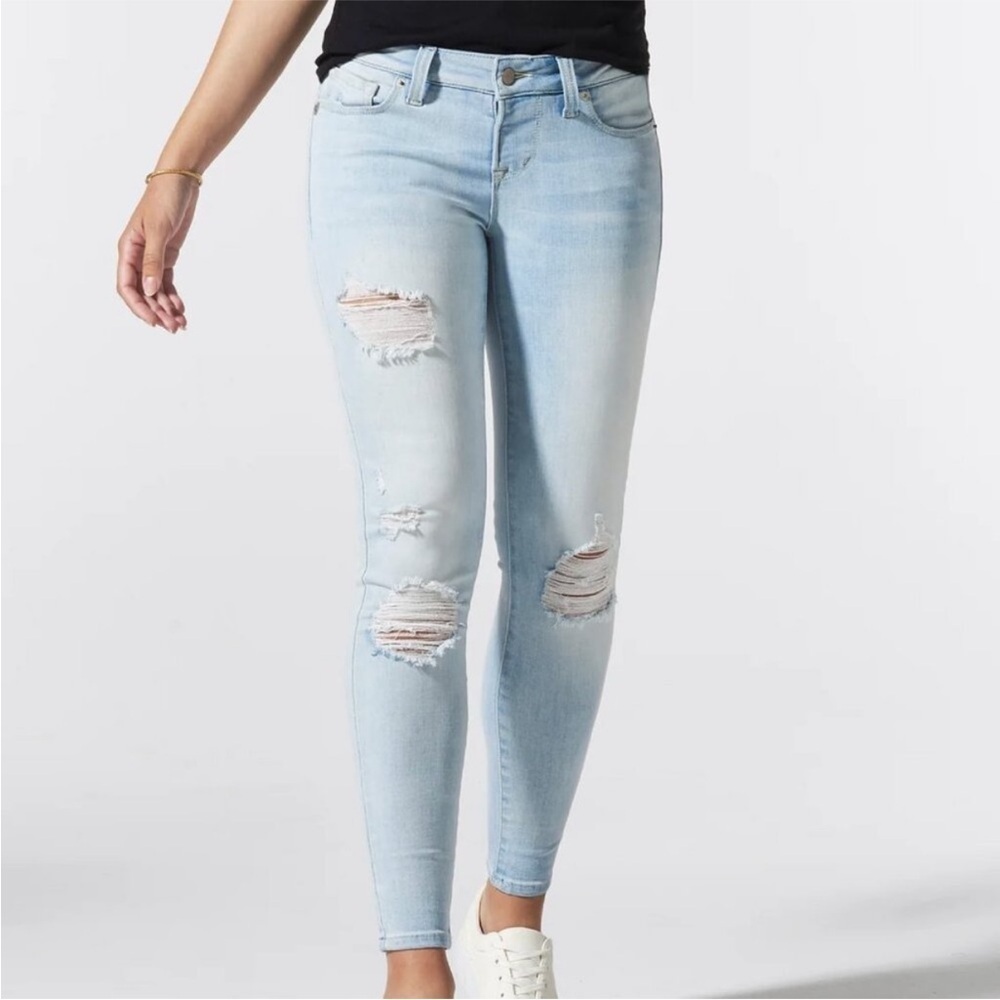 Blanqi Pregnancy Support Skinny Jeans Light Destroy Wash Distressed 6 - Picture 2 of 12